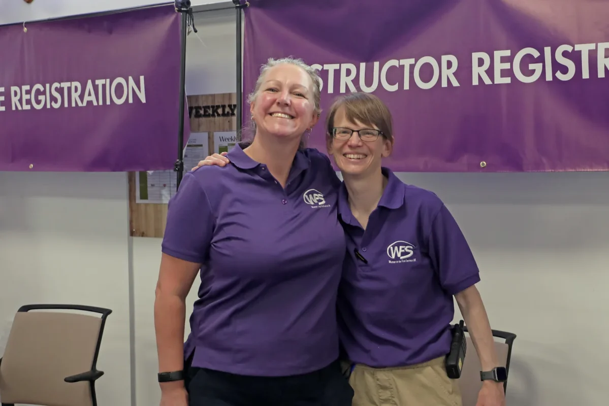 instructors wearing wfs merchandise